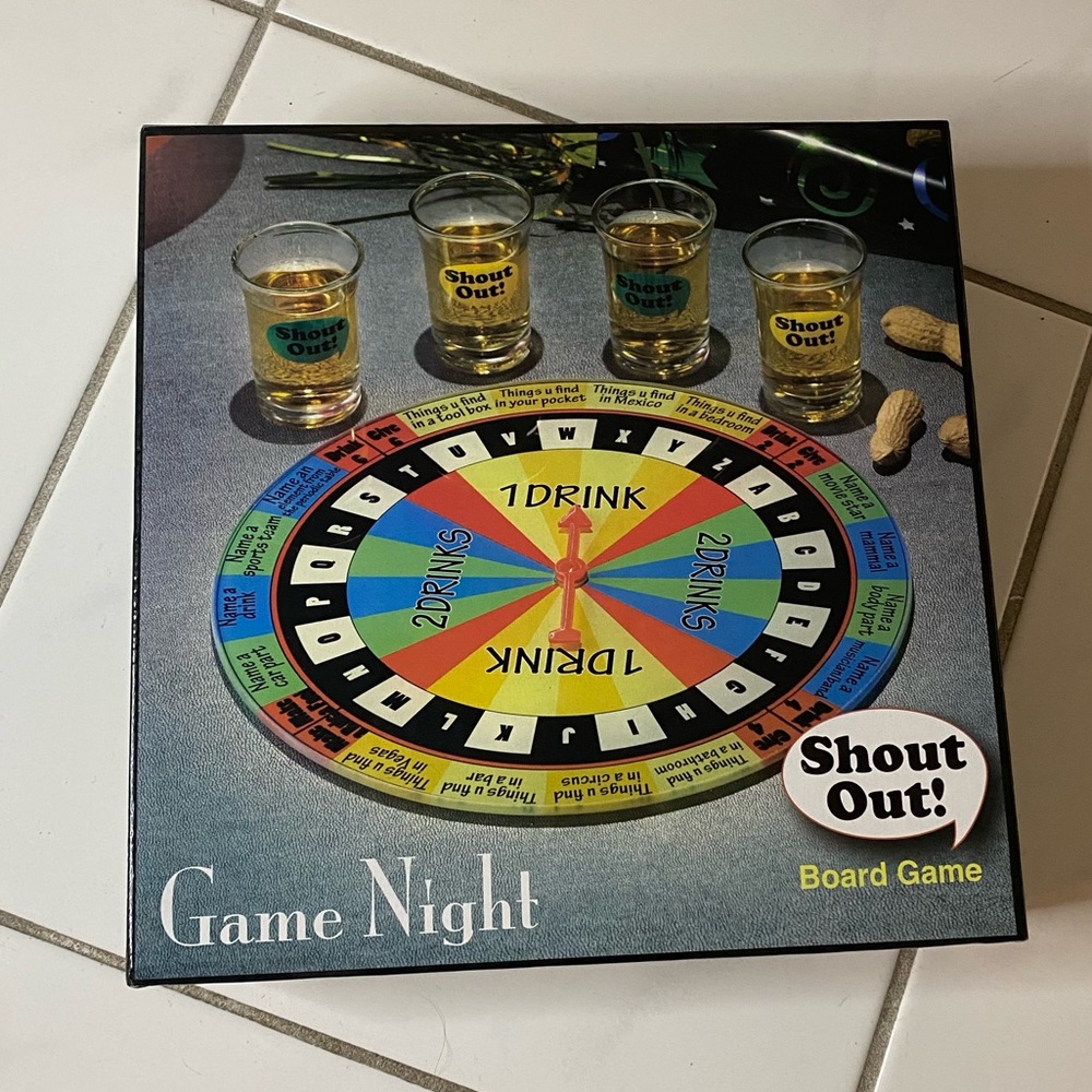 New Game Night Shout Out Shot Glass Board Game Set